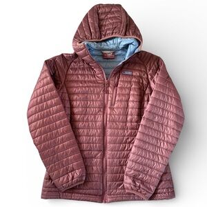 🐕 The Black Dog Lightweight Hooded Puffer Jacket Pink Blue Small